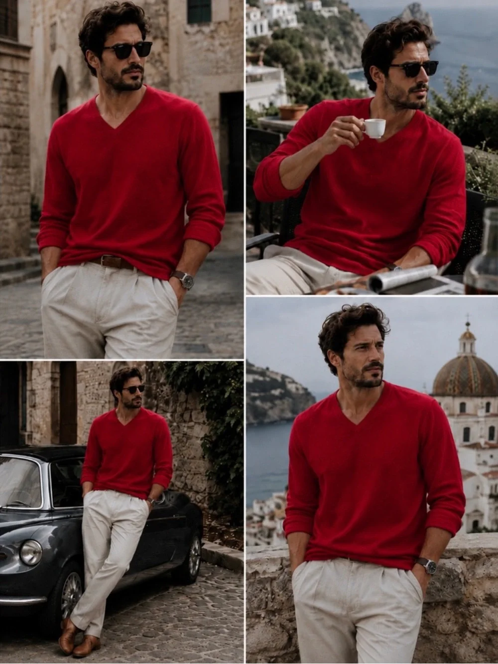 Men’s Red Cashmere Sweater size L price firm!